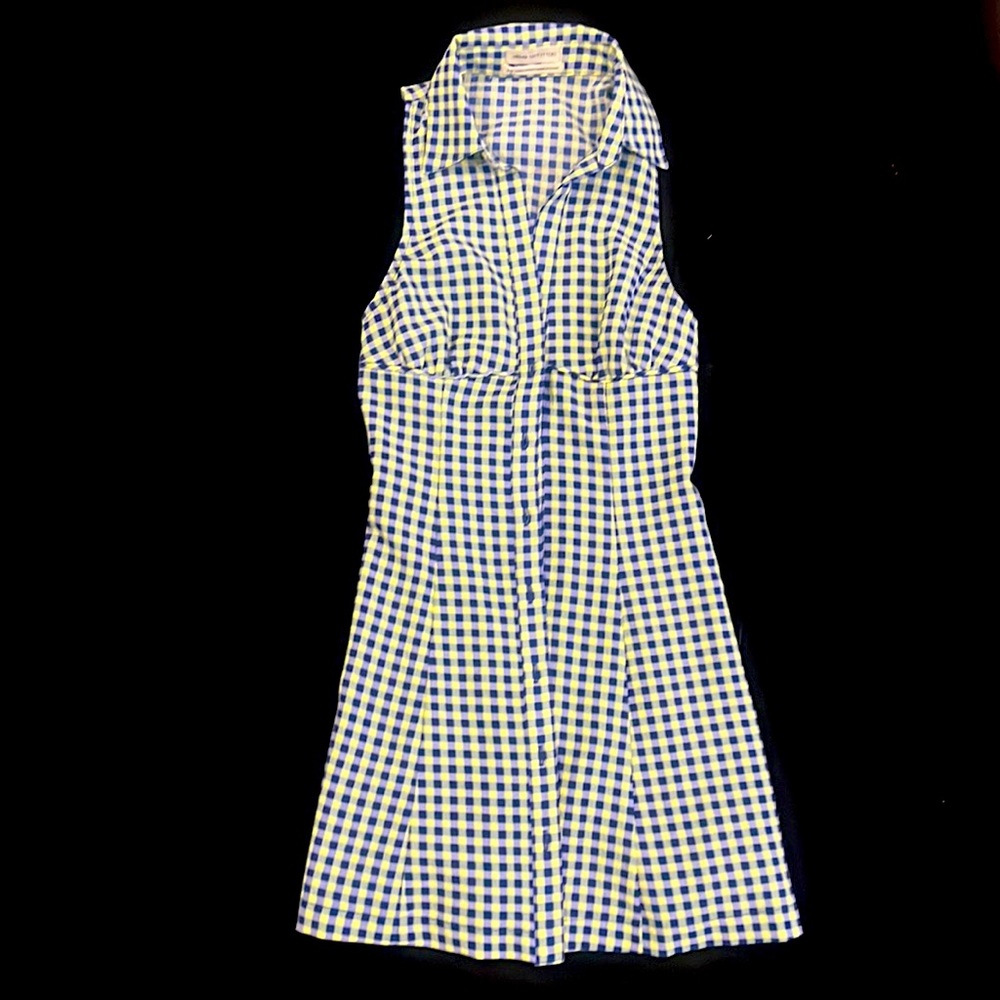 Urban Outfitters Buttoned Up dress; Size S-P; blue and green checkered pattern